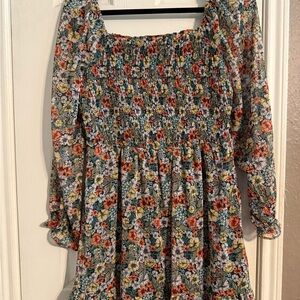 LC Lauren Conrad women Smocked Dress, perfect fit with some stretch